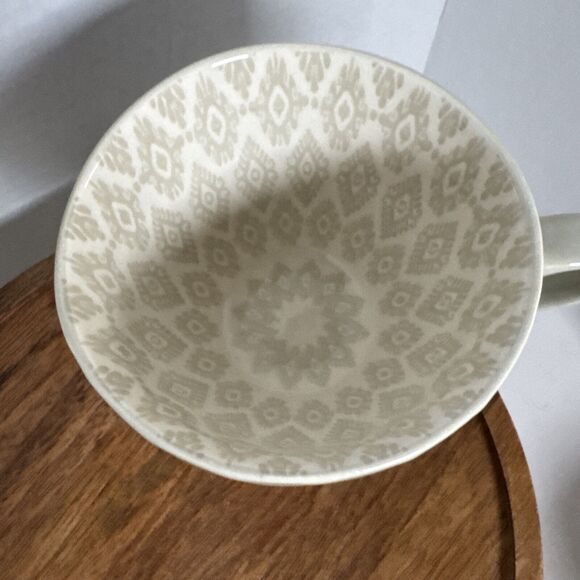 2 Signature Housewares Footed Stoneware 14 oz Mugs Diamonds Dots Lines & Zigzags - Picture 12 of 16